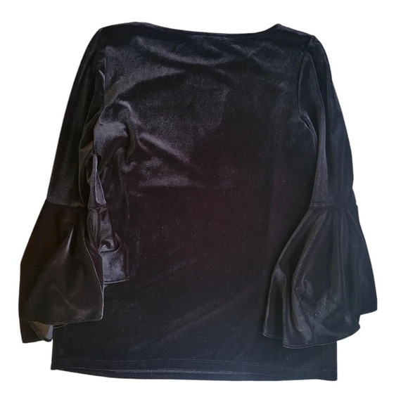 Sam and Jess Velvet Top Womens Small Black Flare Sleeve Whimsigoth Goth Witchy - Picture 3 of 12